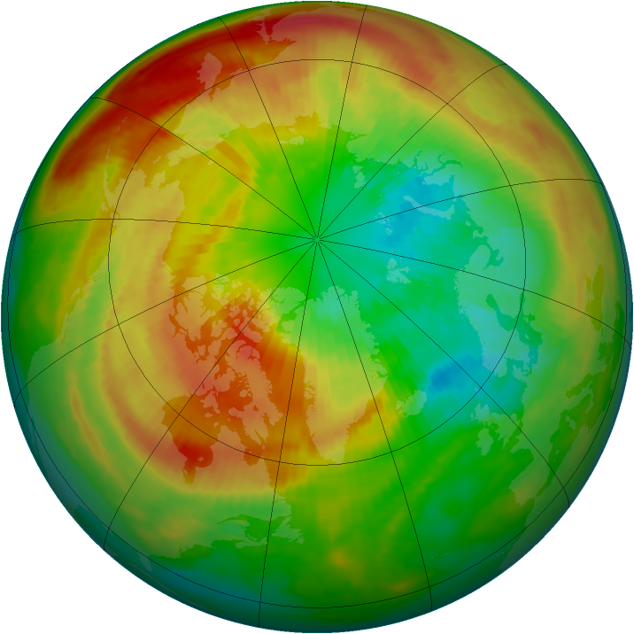 Arctic ozone map for 12 March 2000